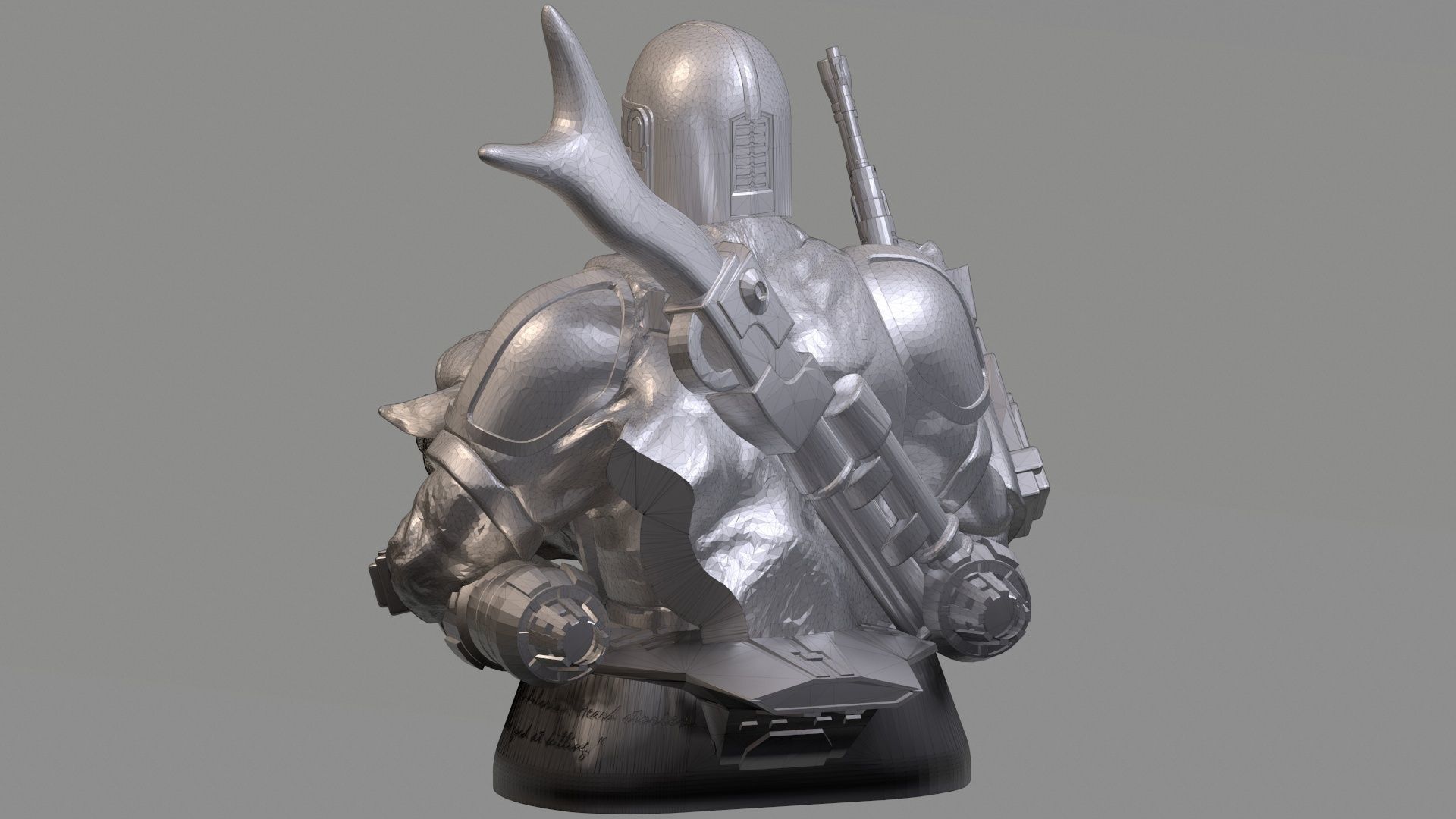 BABY YODA and The MANDALORIAN Bust 3D print model_11