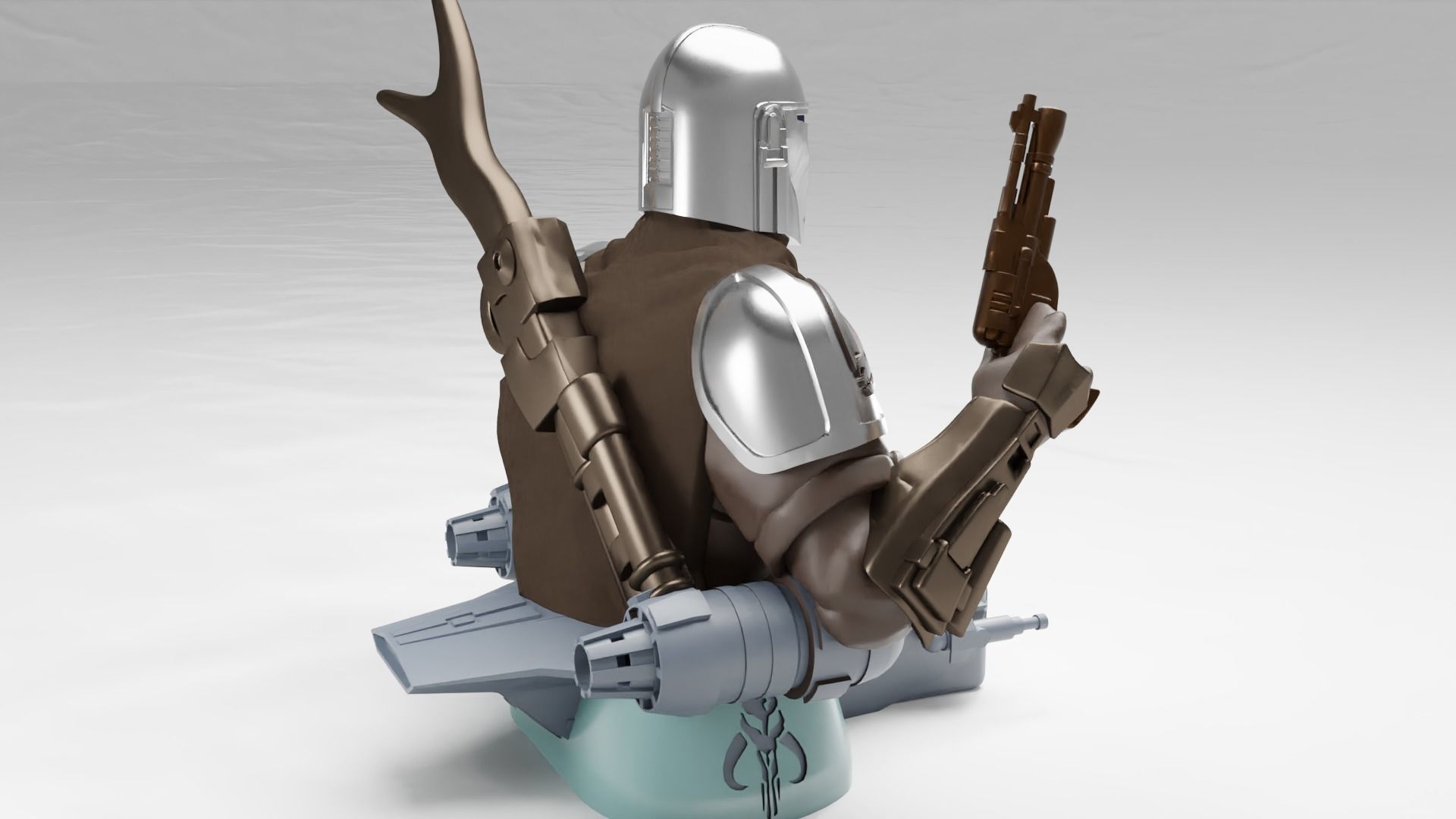 BABY YODA and The MANDALORIAN Bust 3D print model_20