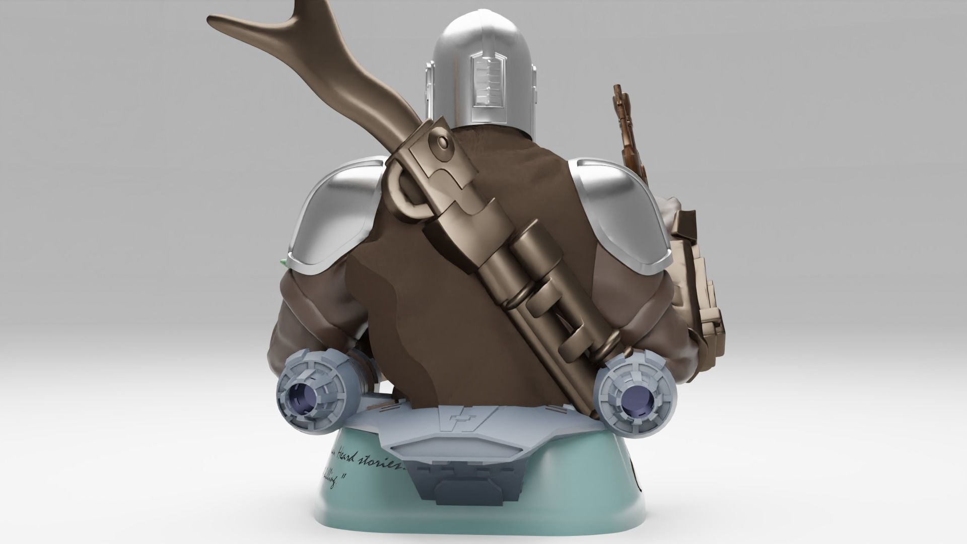 BABY YODA and The MANDALORIAN Bust 3D print model_24