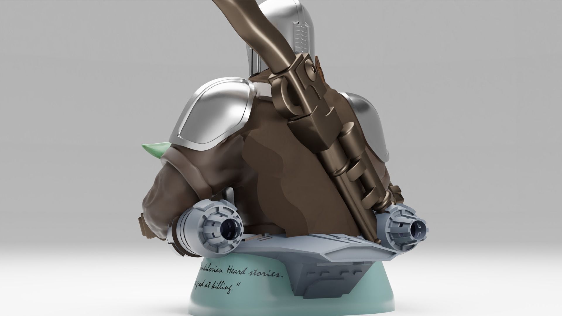 BABY YODA and The MANDALORIAN Bust 3D print model_14