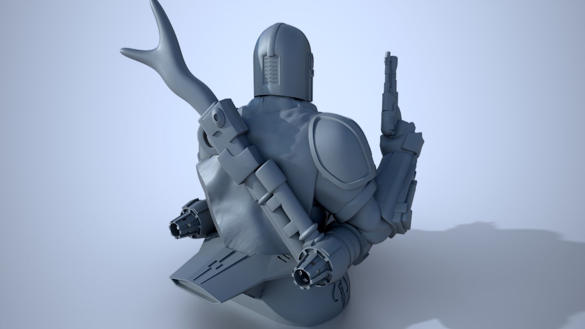 BABY YODA and The MANDALORIAN Bust 3D print model_7