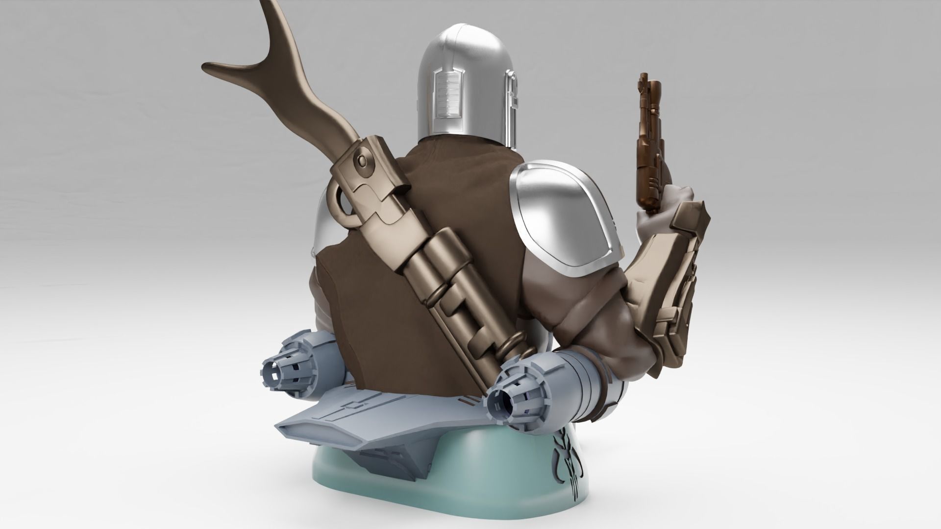 BABY YODA and The MANDALORIAN Bust 3D print model_18