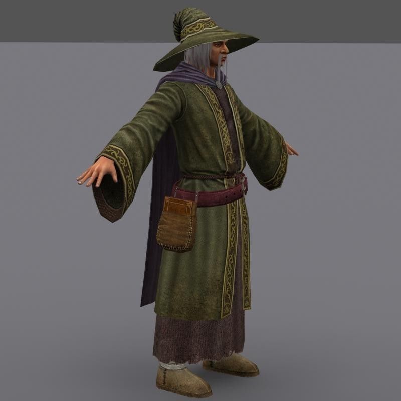 Wizard Low-poly 3D model_4