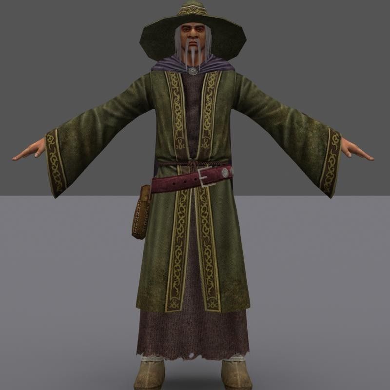 Wizard Low-poly 3D model_5
