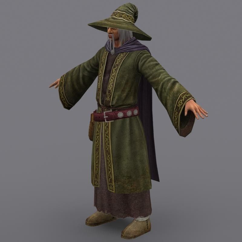 Wizard Low-poly 3D model_8