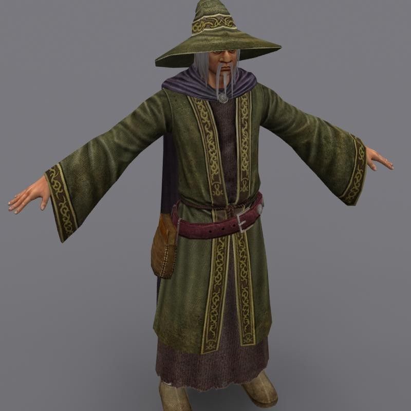 Wizard Low-poly 3D model_1