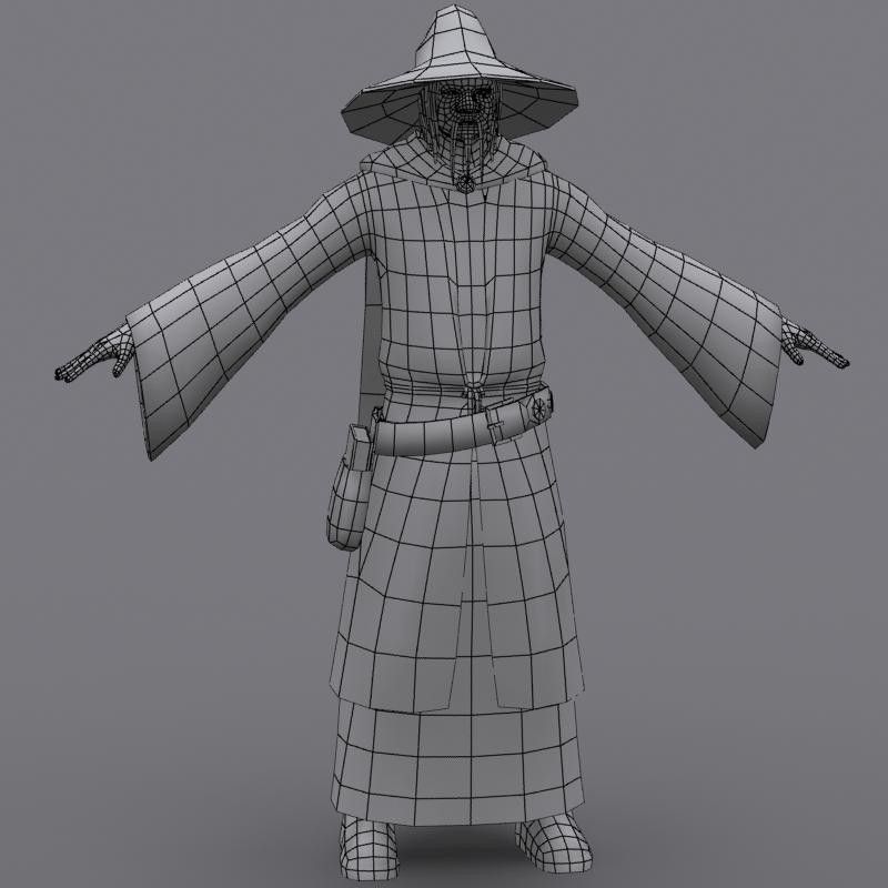Wizard Low-poly 3D model_6
