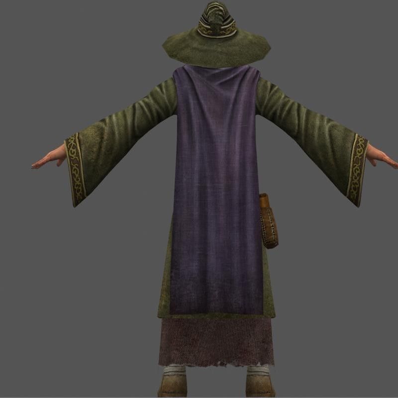 Wizard Low-poly 3D model_3