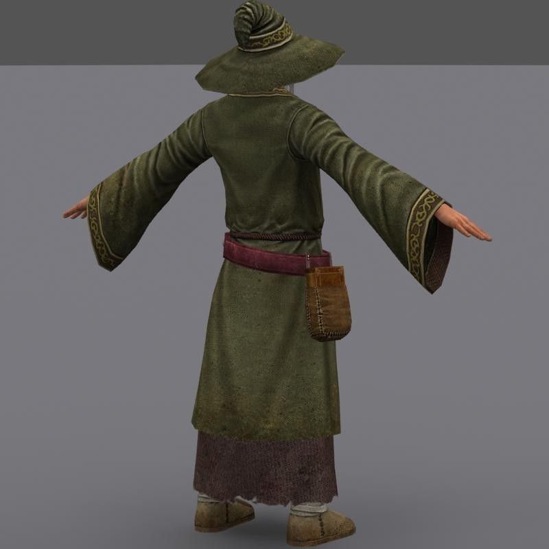 Wizard Low-poly 3D model_2