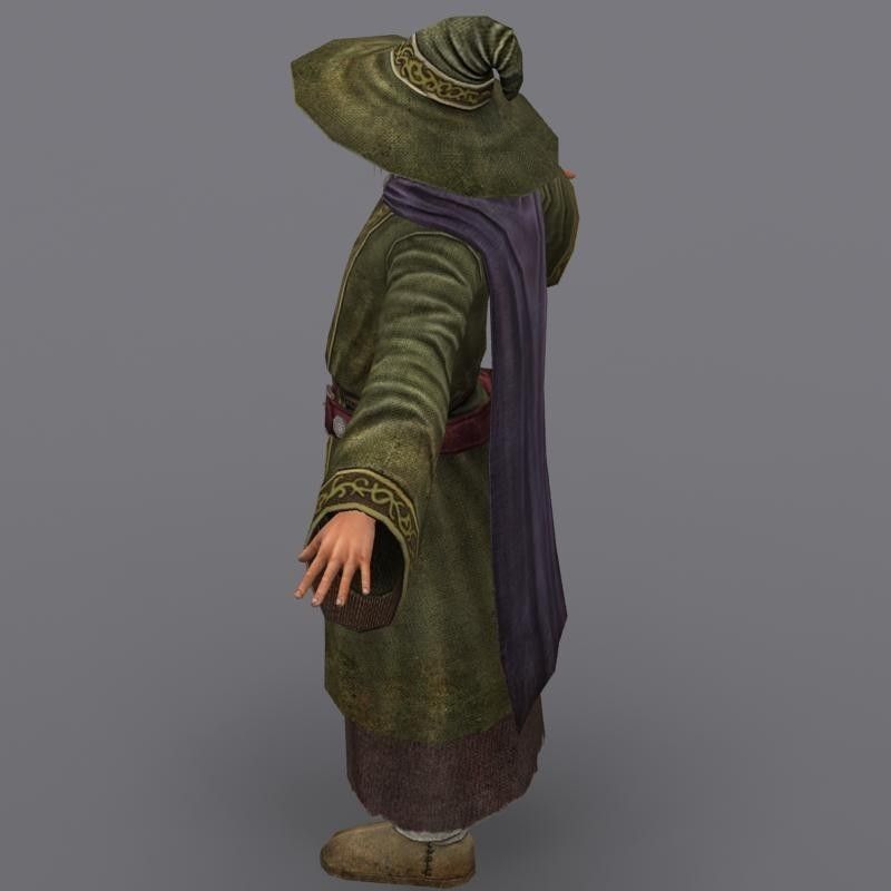Wizard Low-poly 3D model_7