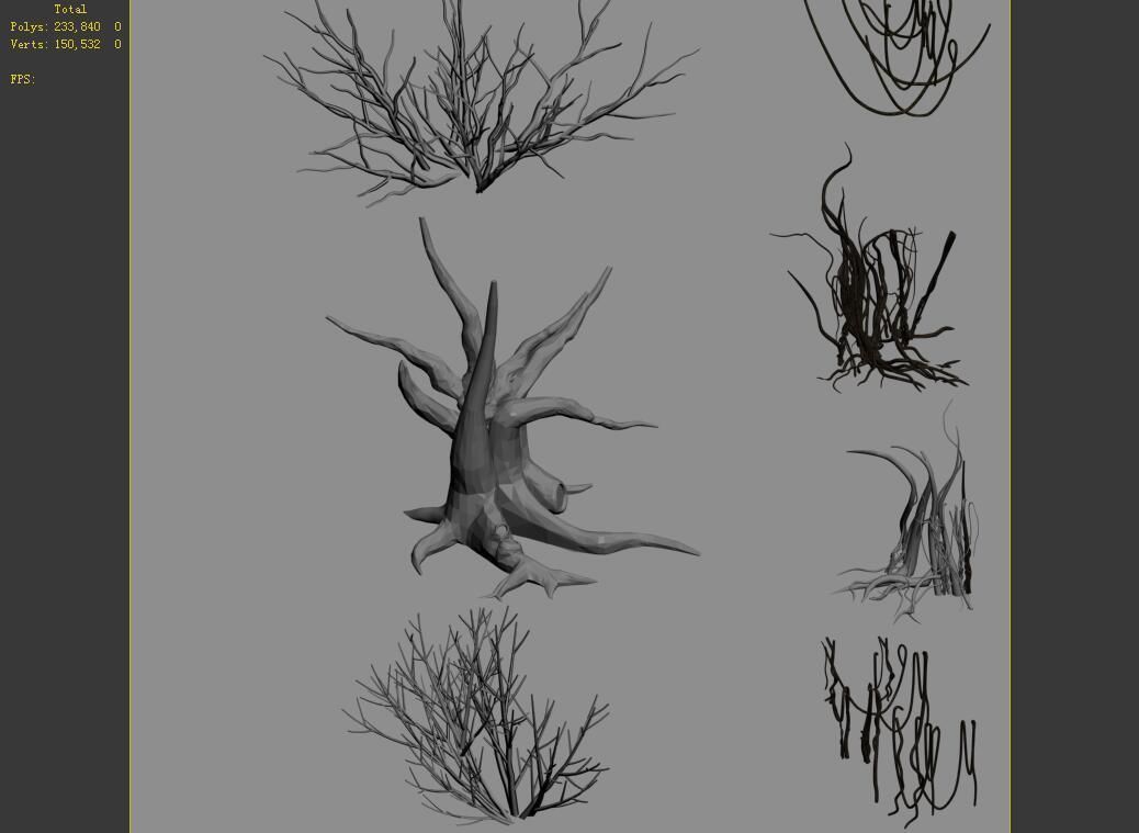 Dragon Fortress-Spider Forest Withered Tree 03 3D model_4