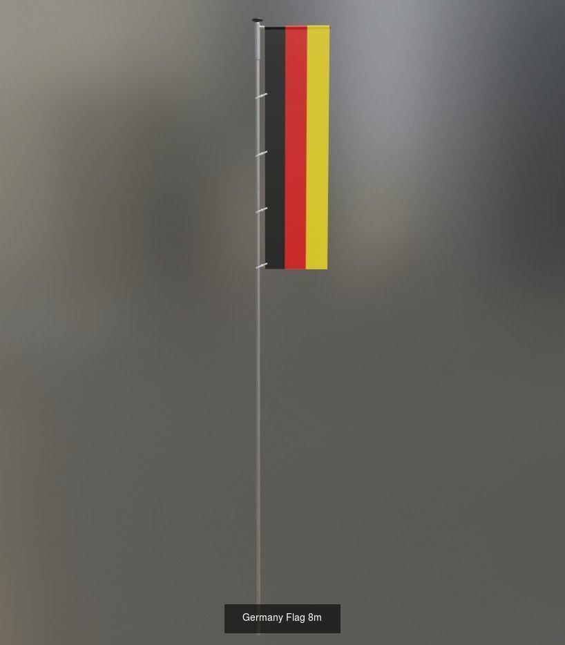 Flags flag pole 3D Model Collection_12