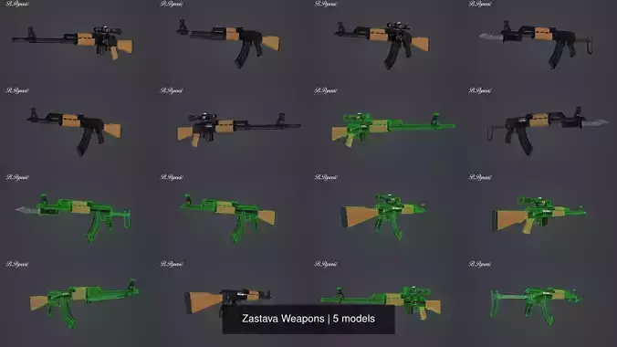 Zastava Weapons 3D Model Collection