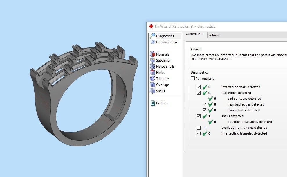 Ring with baguette cut gems 3dm stl 3D print model_10