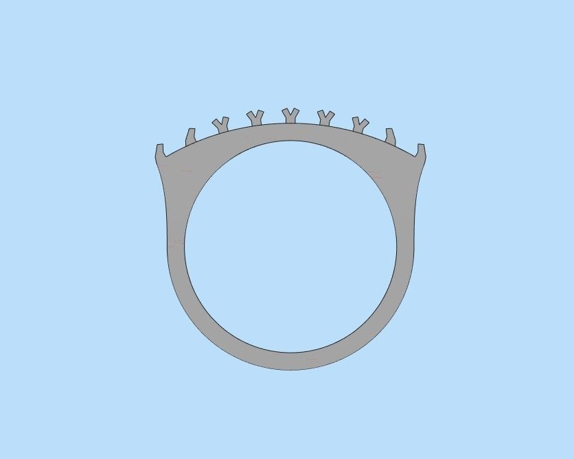 Ring with baguette cut gems 3dm stl 3D print model_28