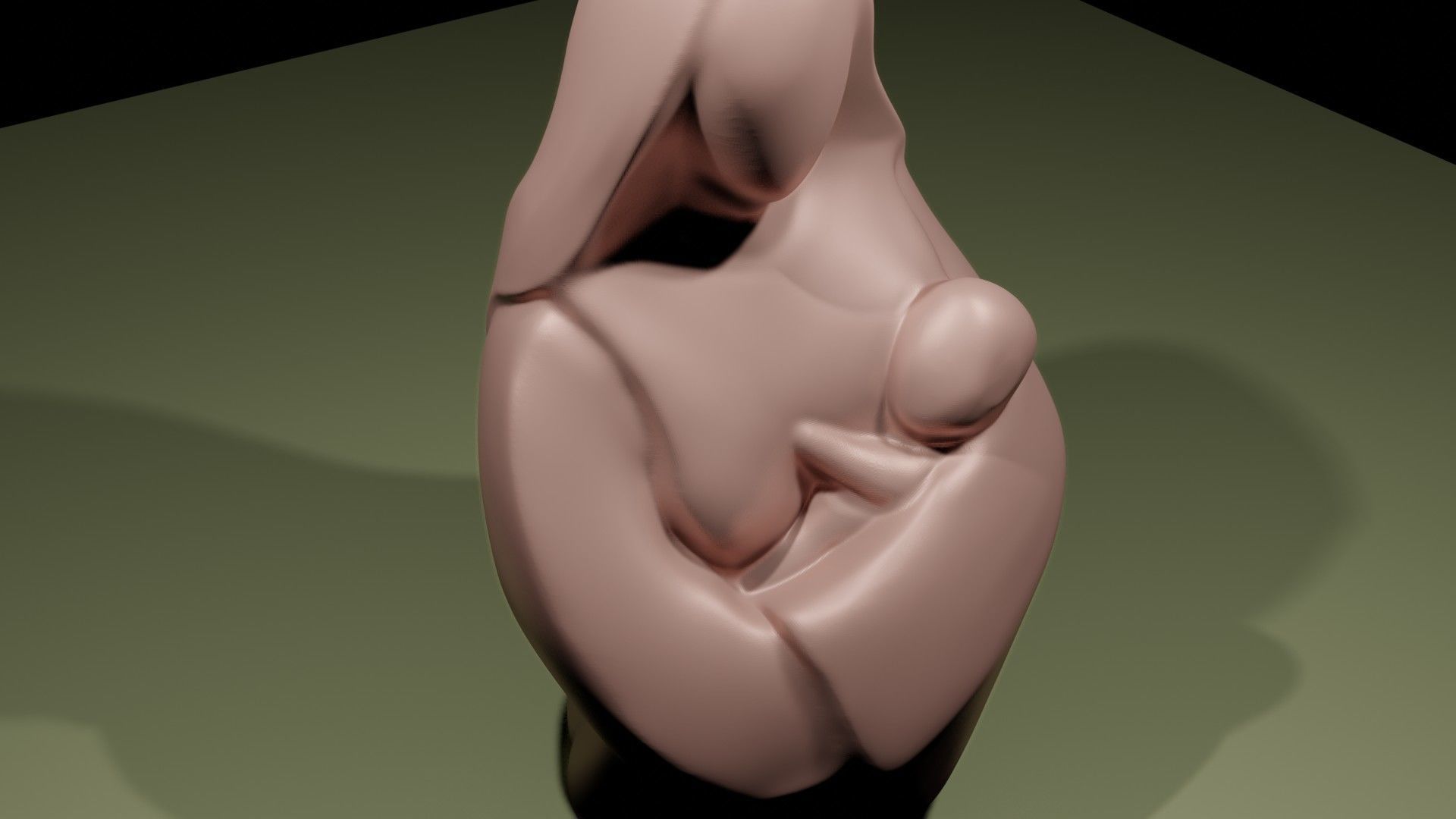 Woman with a baby 3D print model_5