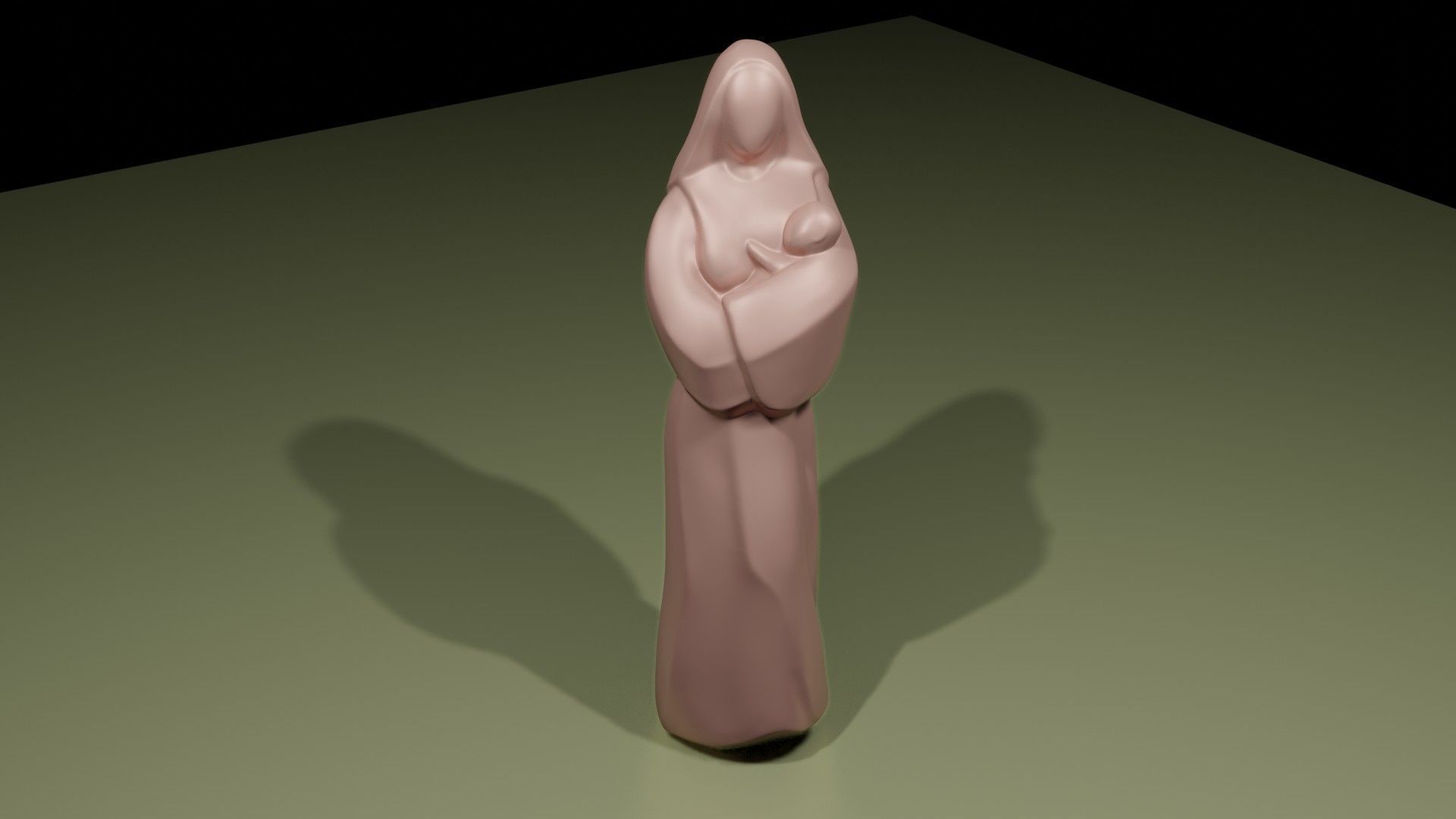 Woman with a baby 3D print model_1