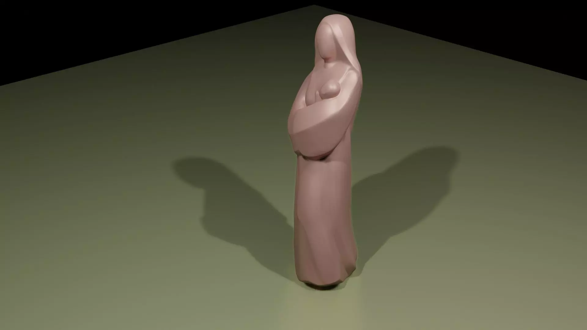 Woman with a baby 3D print model_0