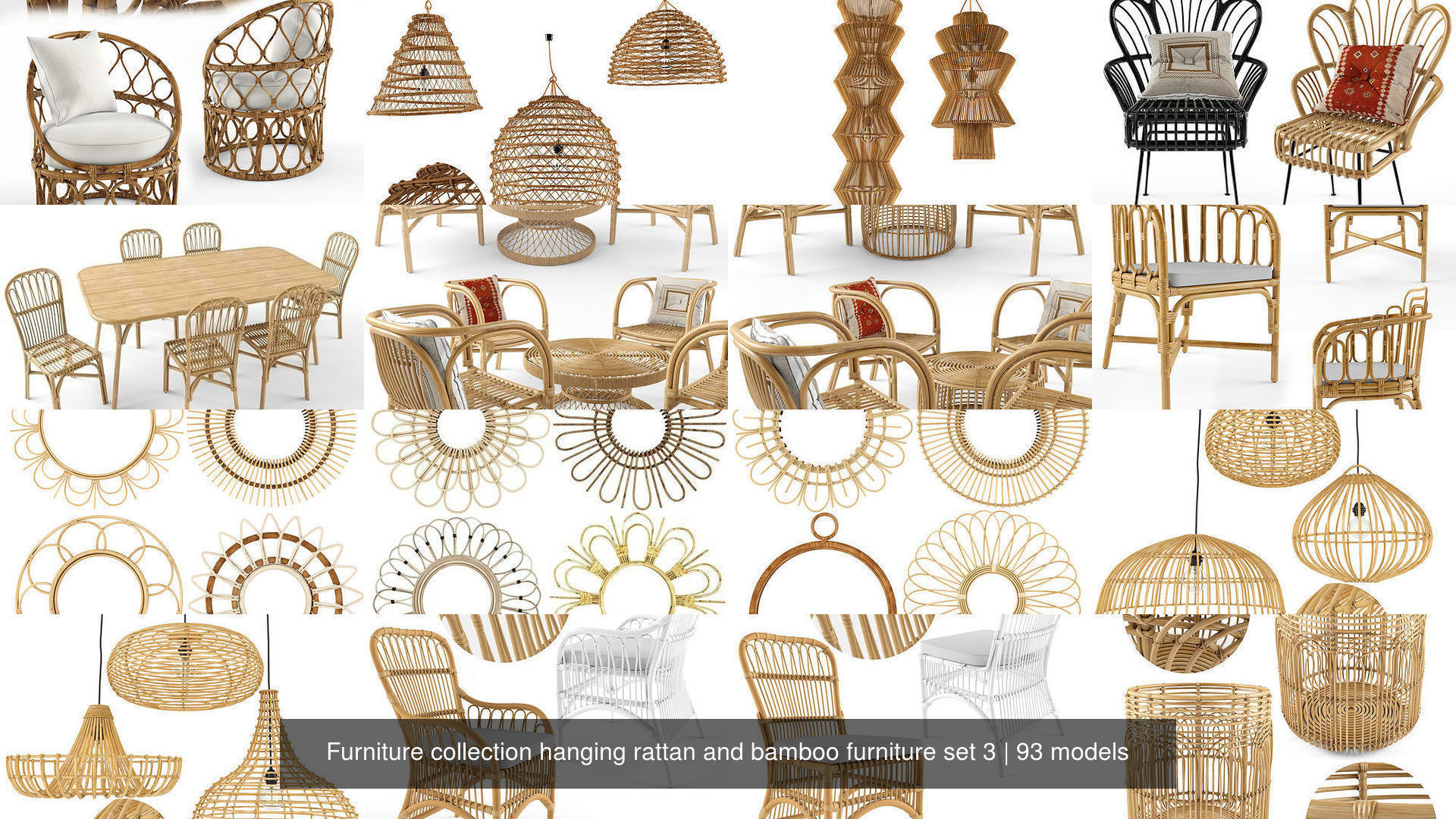 Furniture collection hanging rattan and bamboo furniture set 3 _13