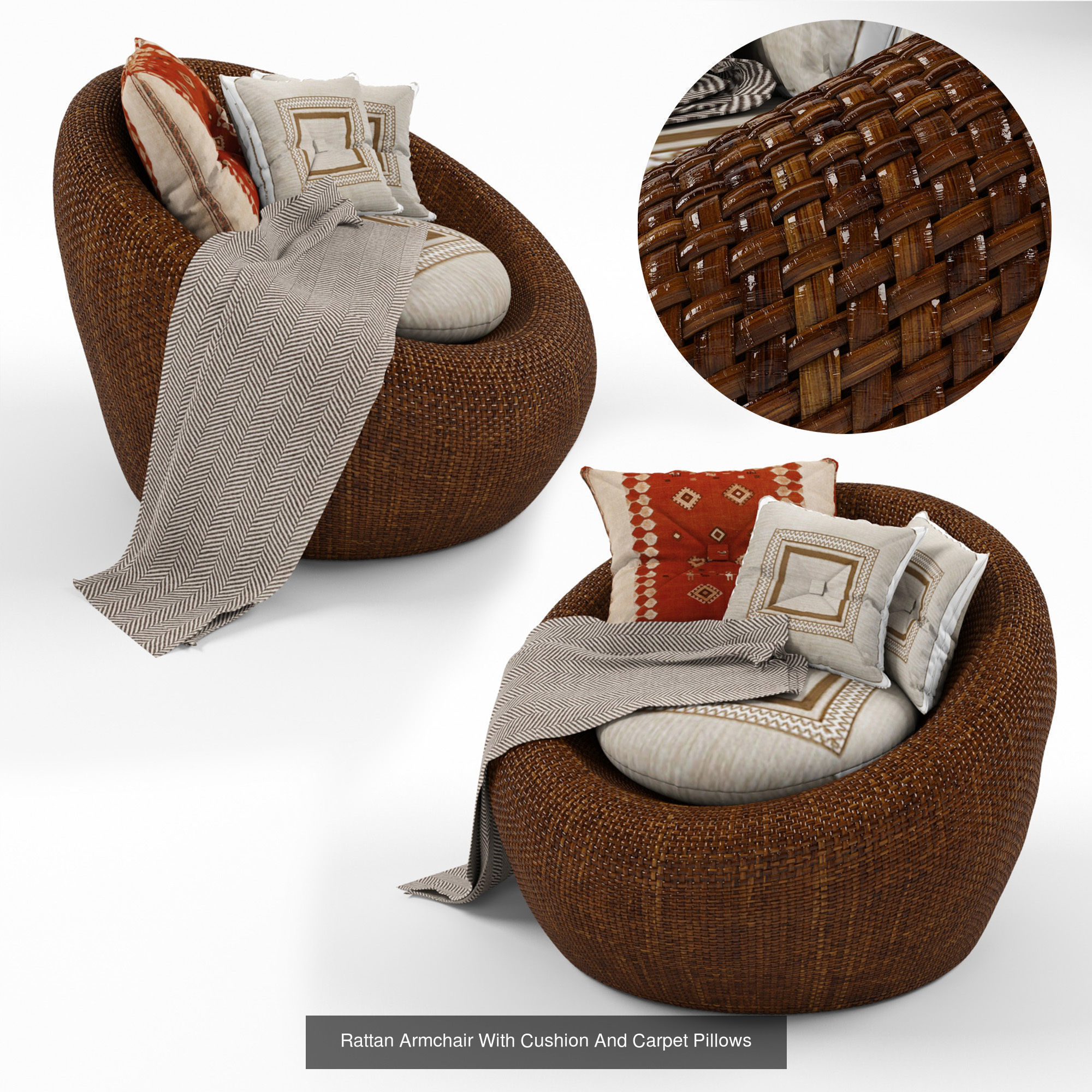 Furniture collection hanging rattan and bamboo furniture set 3 _91