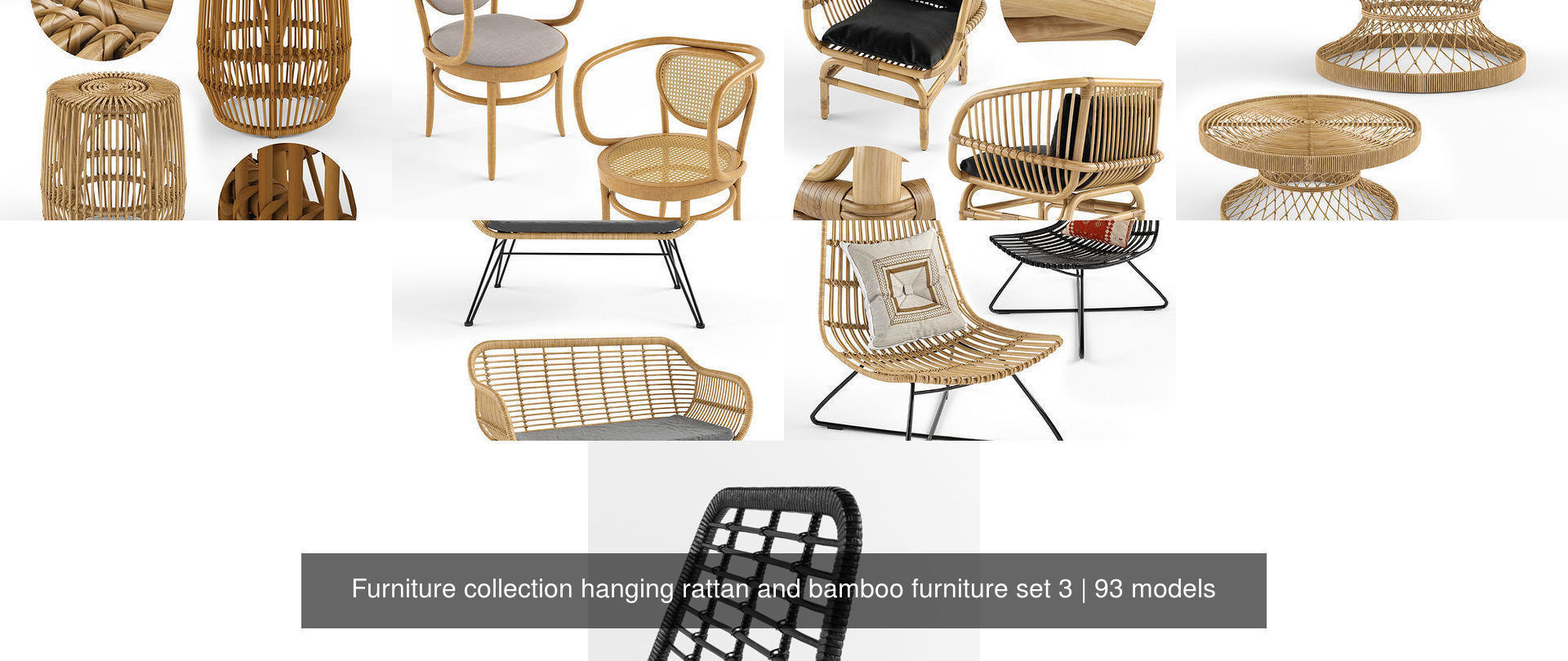 Furniture collection hanging rattan and bamboo furniture set 3 _19