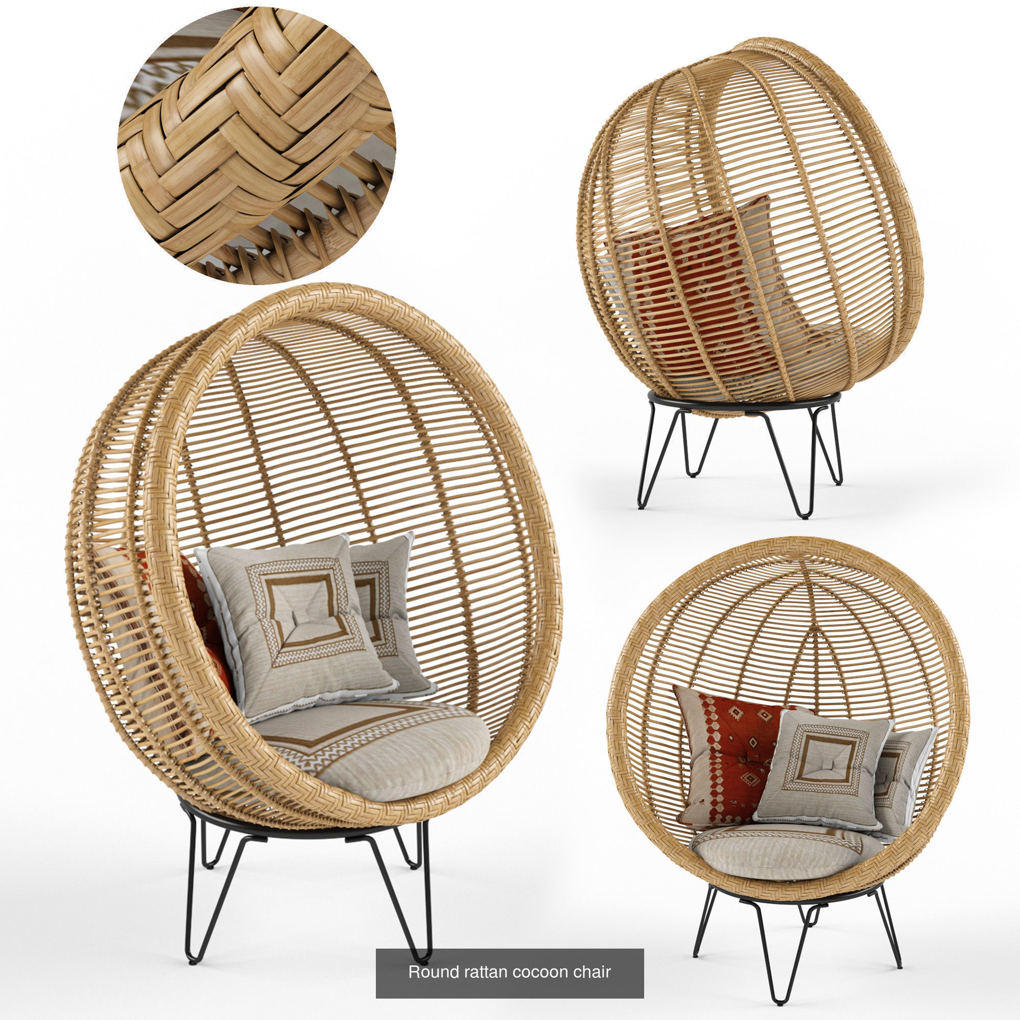 Furniture collection hanging rattan and bamboo furniture set 3 _99