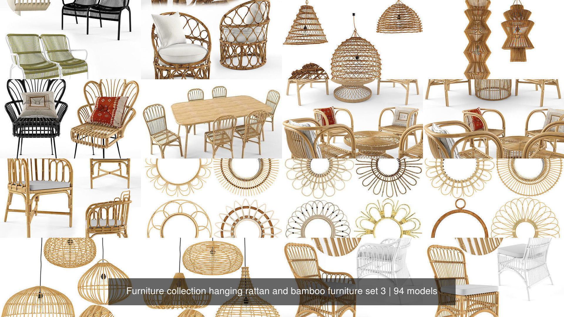 Furniture collection hanging rattan and bamboo furniture set 3 _11
