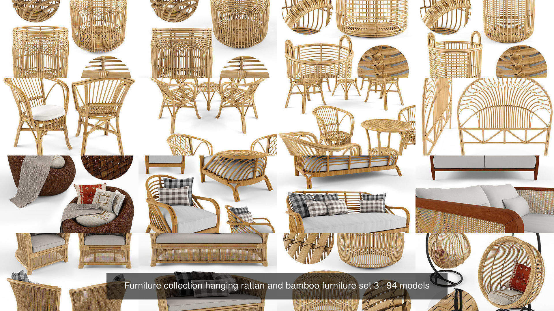 Furniture collection hanging rattan and bamboo furniture set 3 _14