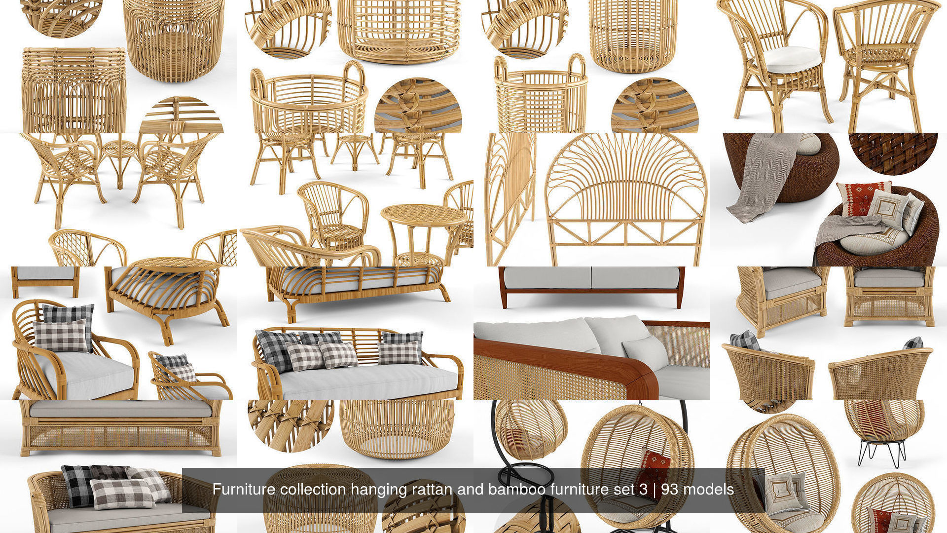 Furniture collection hanging rattan and bamboo furniture set 3 _16