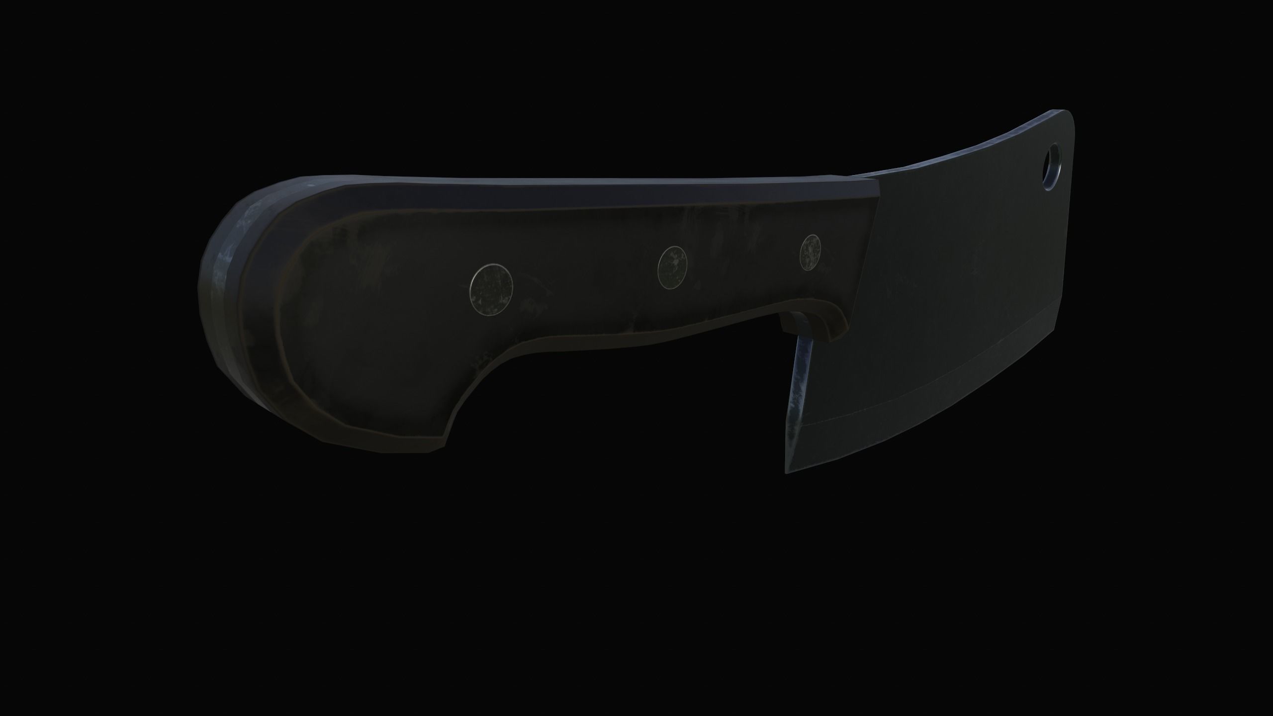 Cleaver knife with blood Low-poly 3D model_7