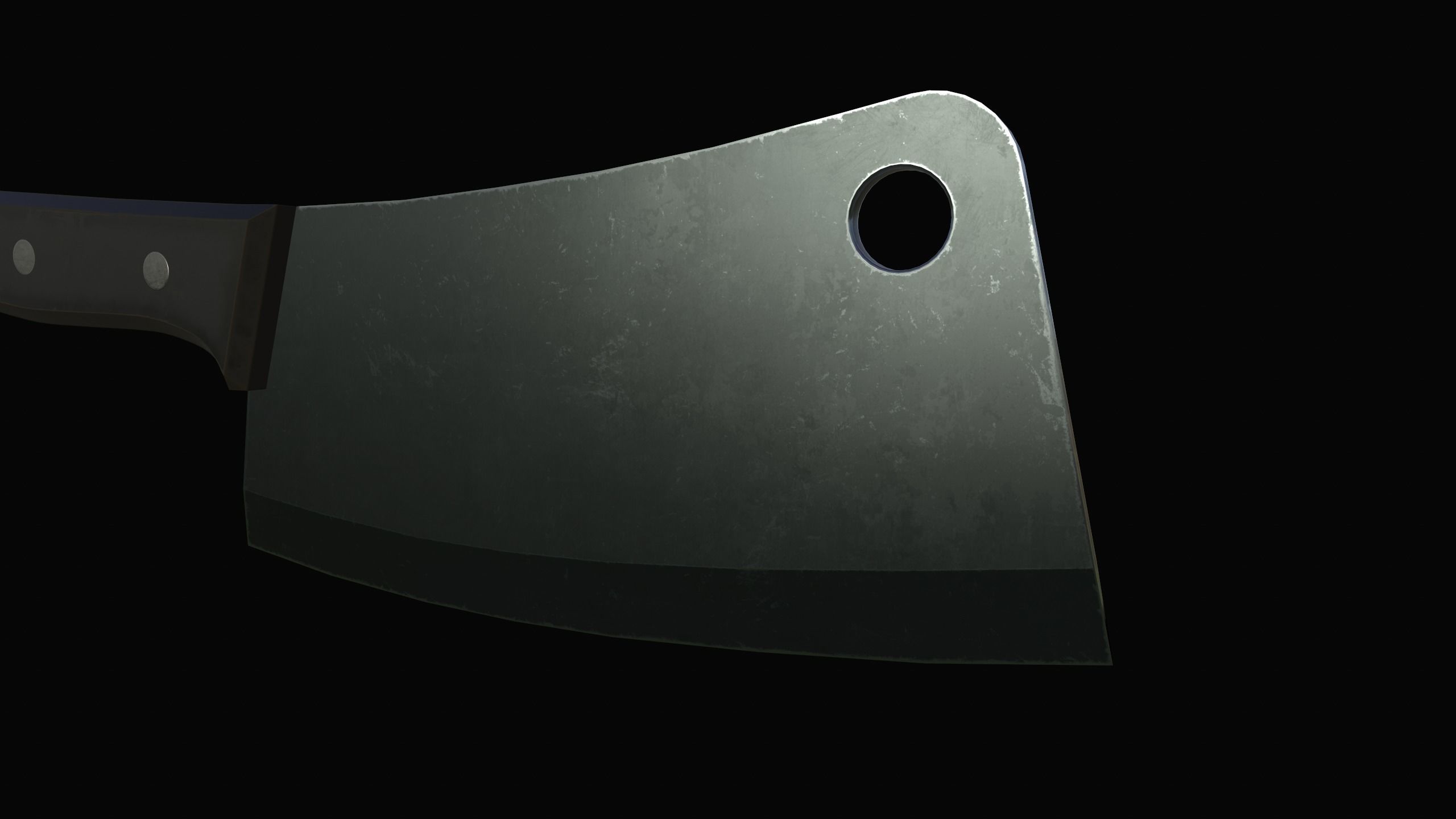 Cleaver knife with blood Low-poly 3D model_8