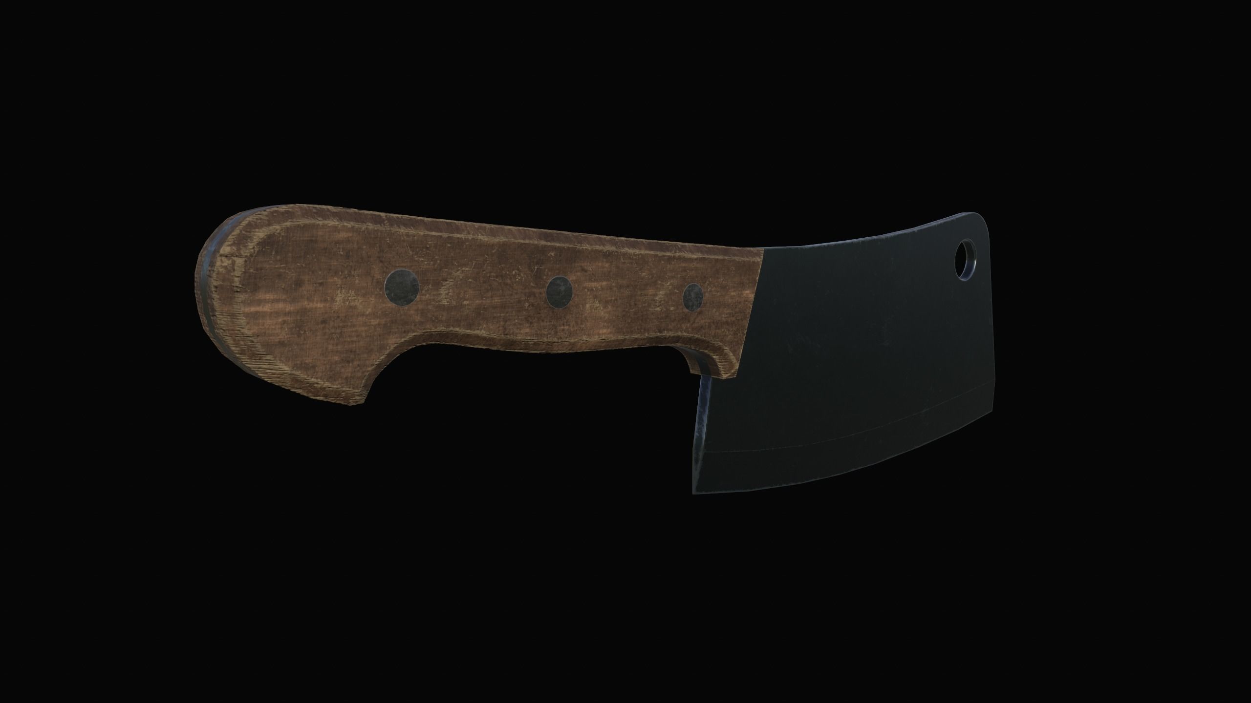 Cleaver knife with blood Low-poly 3D model_11