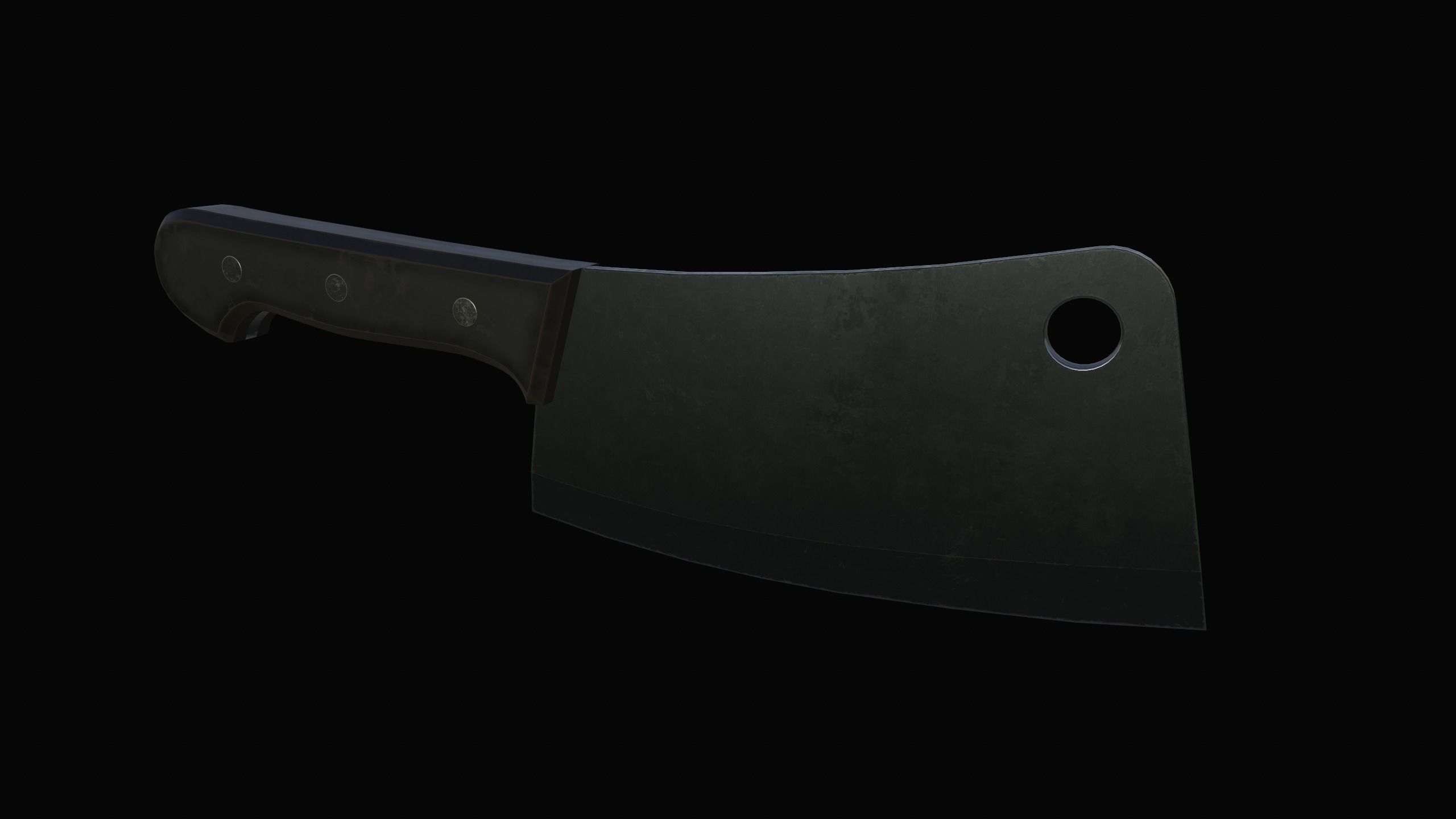 Cleaver knife with blood Low-poly 3D model_6