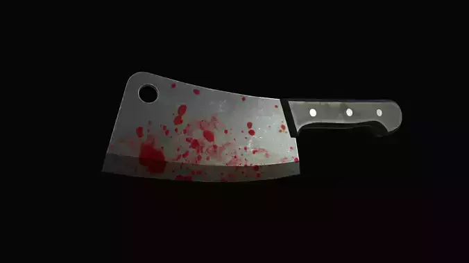 Cleaver knife with blood