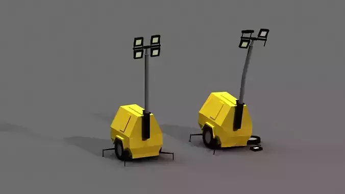 Post Apocalyptic Light Generator Low-poly 3D model