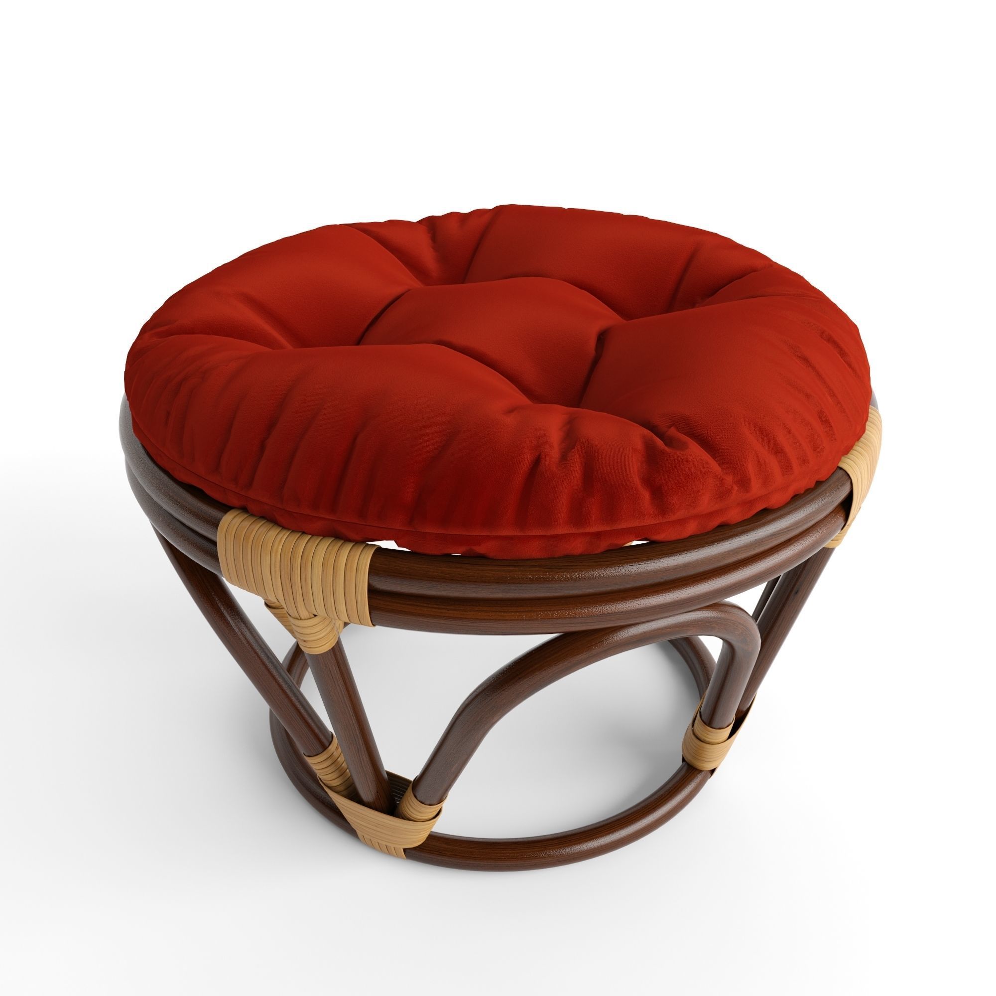 Xavier round ottoman pouf 3D model_2
