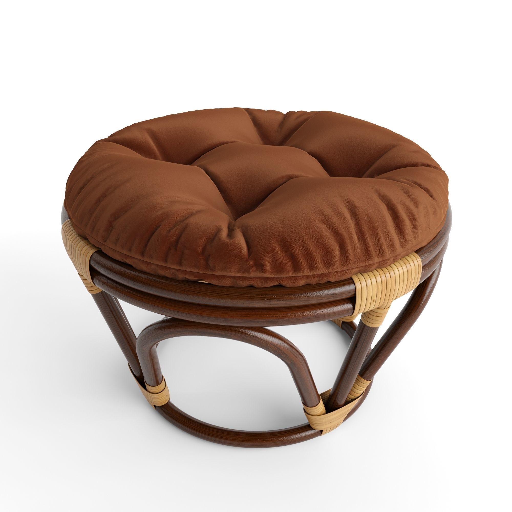 Xavier round ottoman pouf 3D model_3