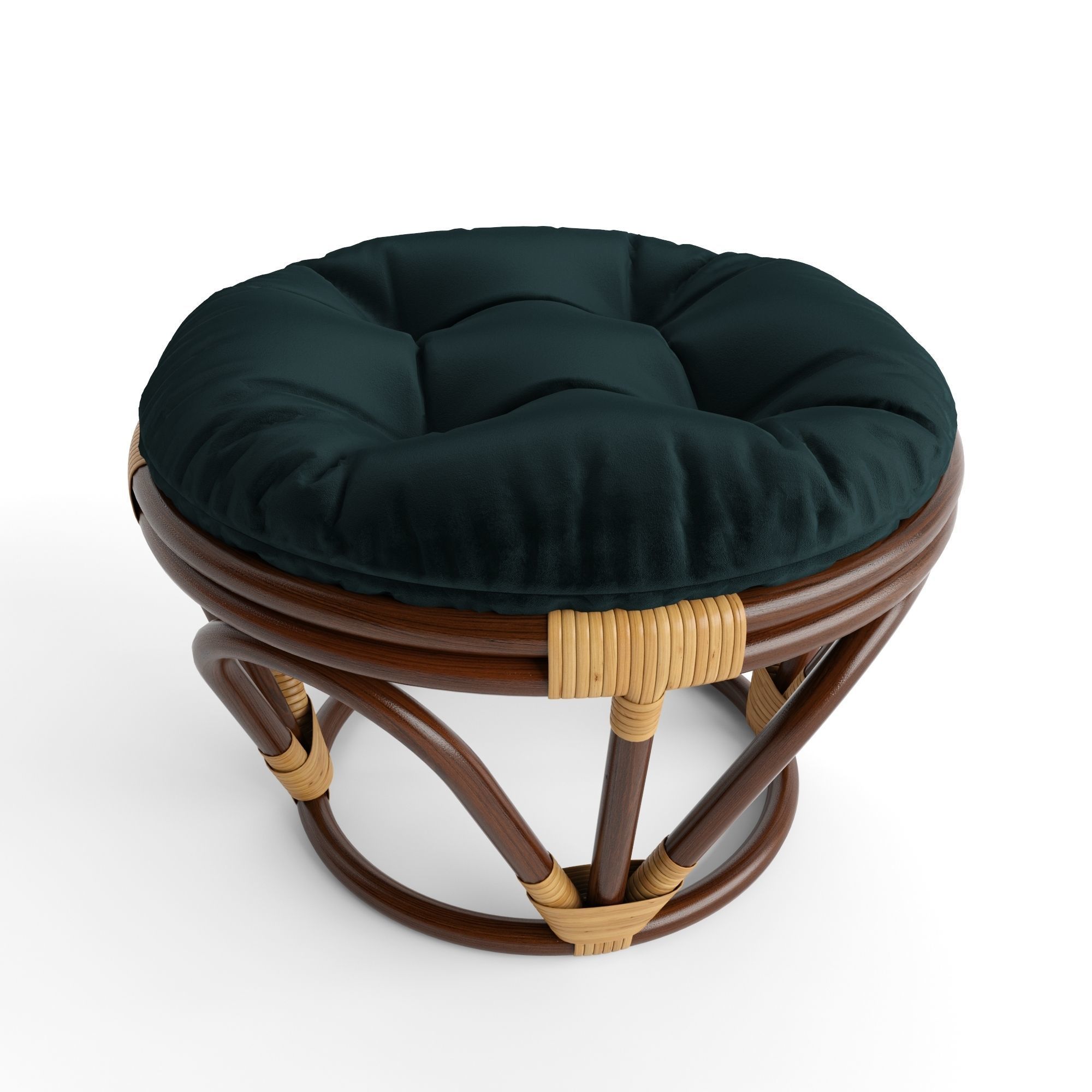 Xavier round ottoman pouf 3D model_1