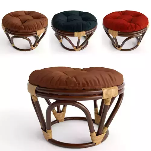 Xavier round ottoman pouf