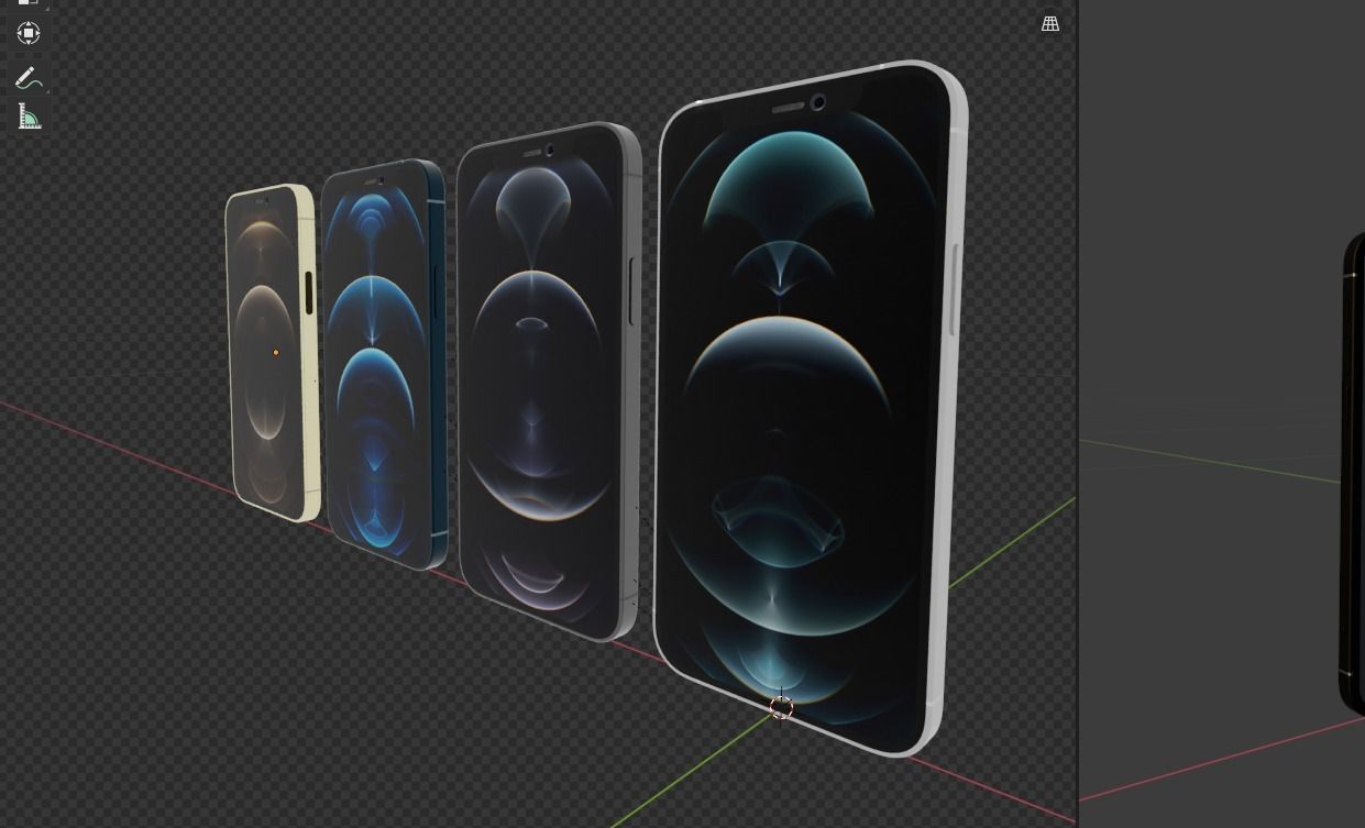 Iphone 12 PRO Modeling Rendering 5COLOR 3D model_4