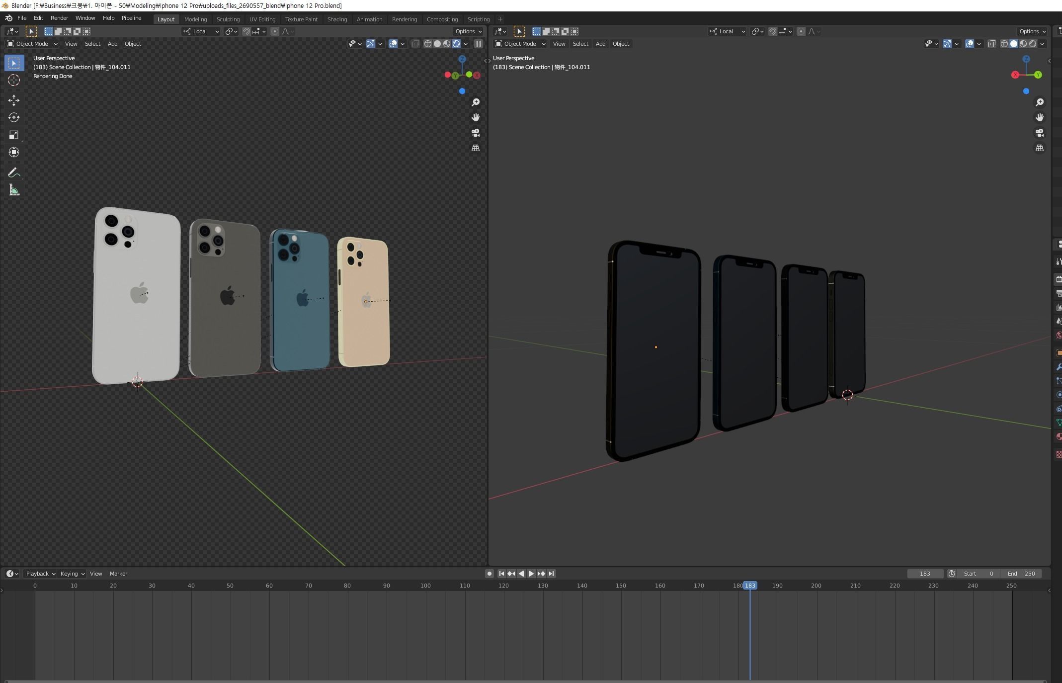 Iphone 12 PRO Modeling Rendering 5COLOR 3D model_3