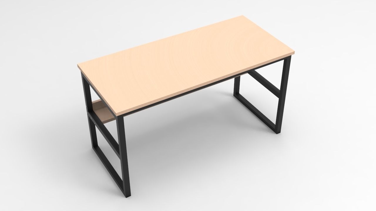 Computer Table Low-poly 3D model_4