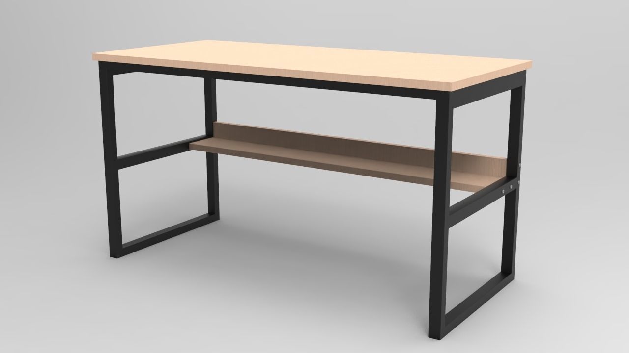 Computer Table Low-poly 3D model_1
