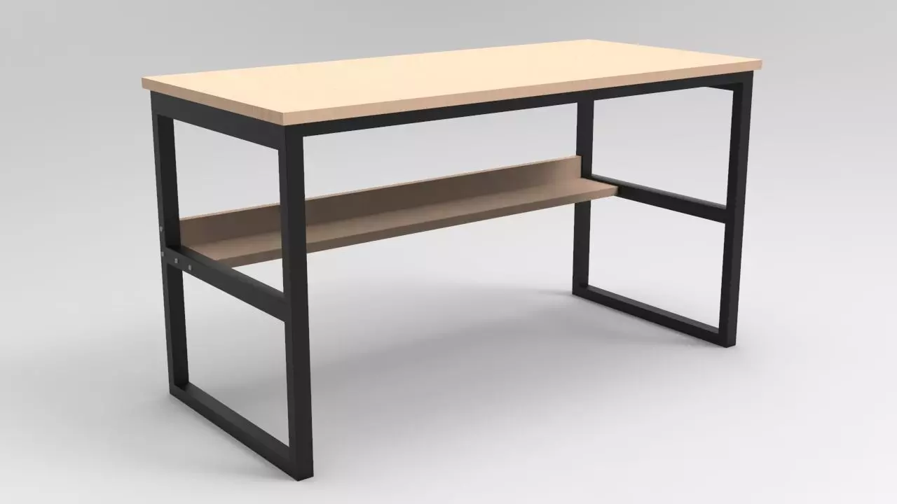 Computer Table Low-poly 3D model_0