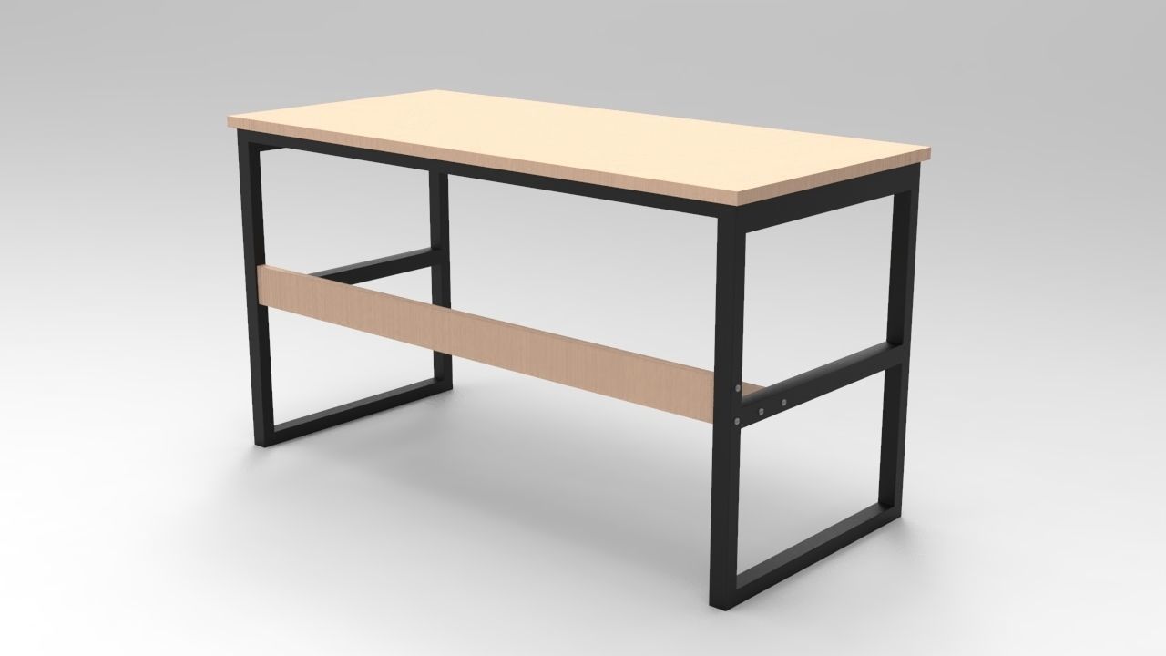 Computer Table Low-poly 3D model_3