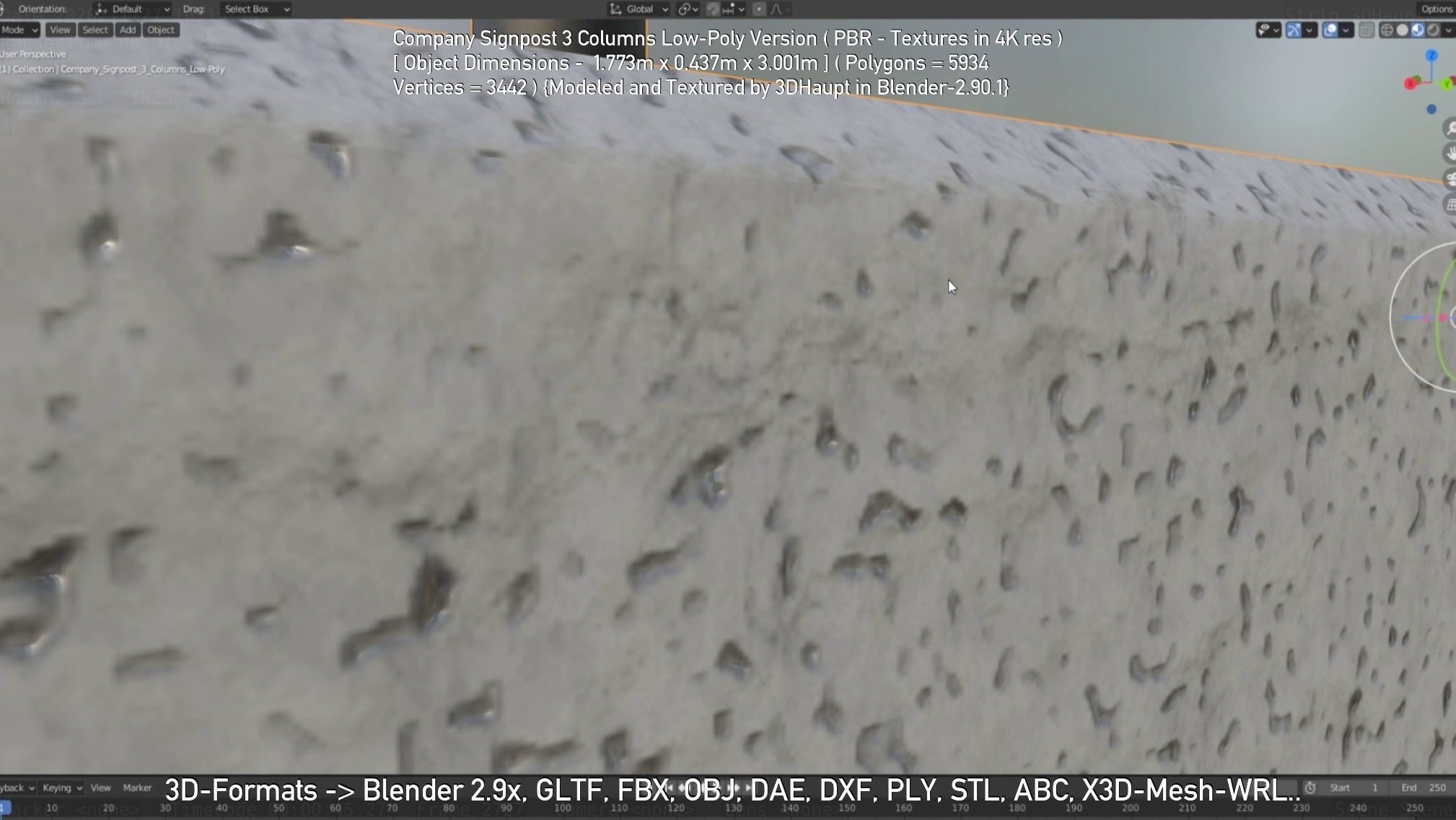 Company Signpost 3 Columns Low-Poly Version Low-poly 3D model_70