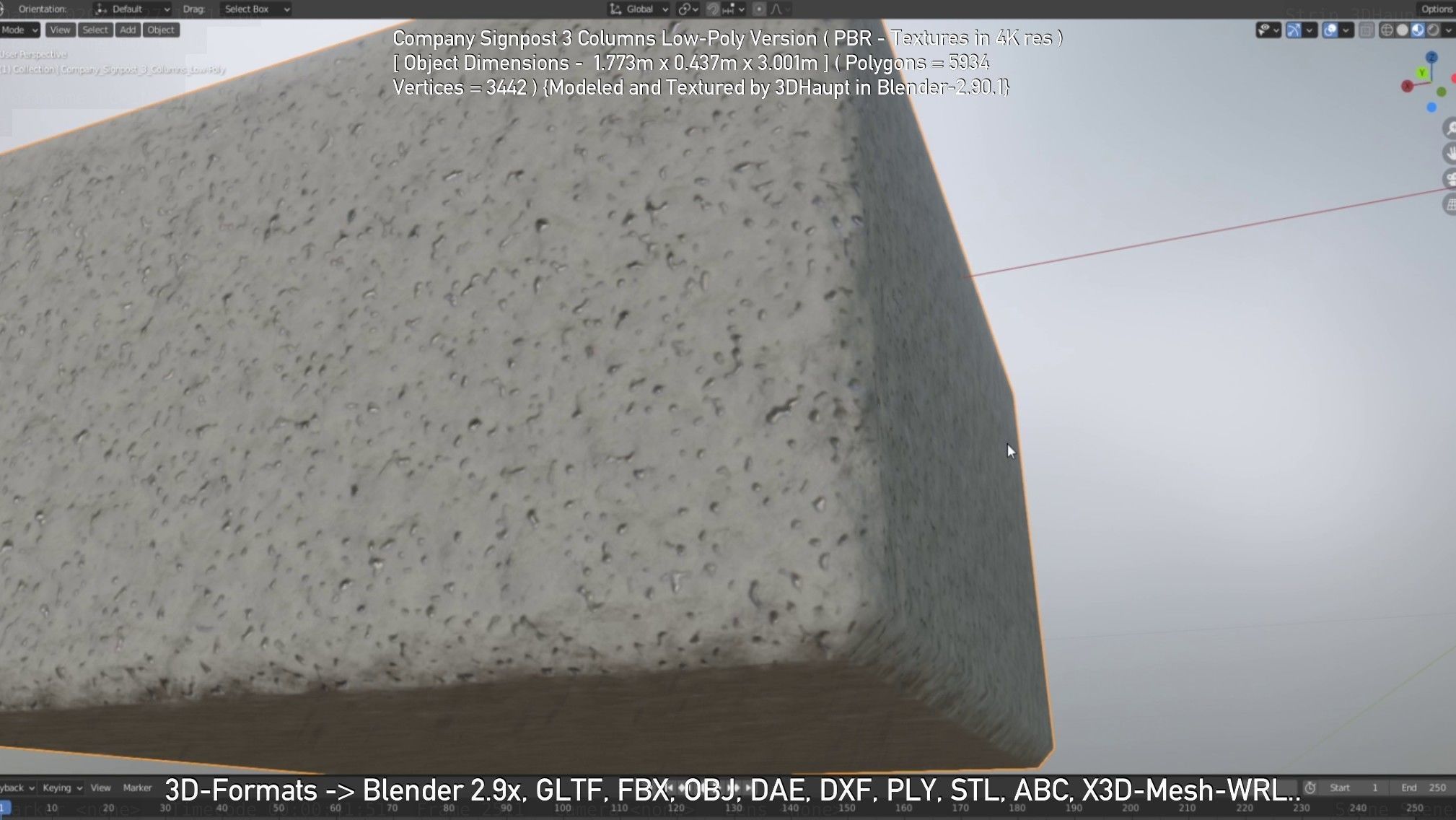 Company Signpost 3 Columns Low-Poly Version Low-poly 3D model_69