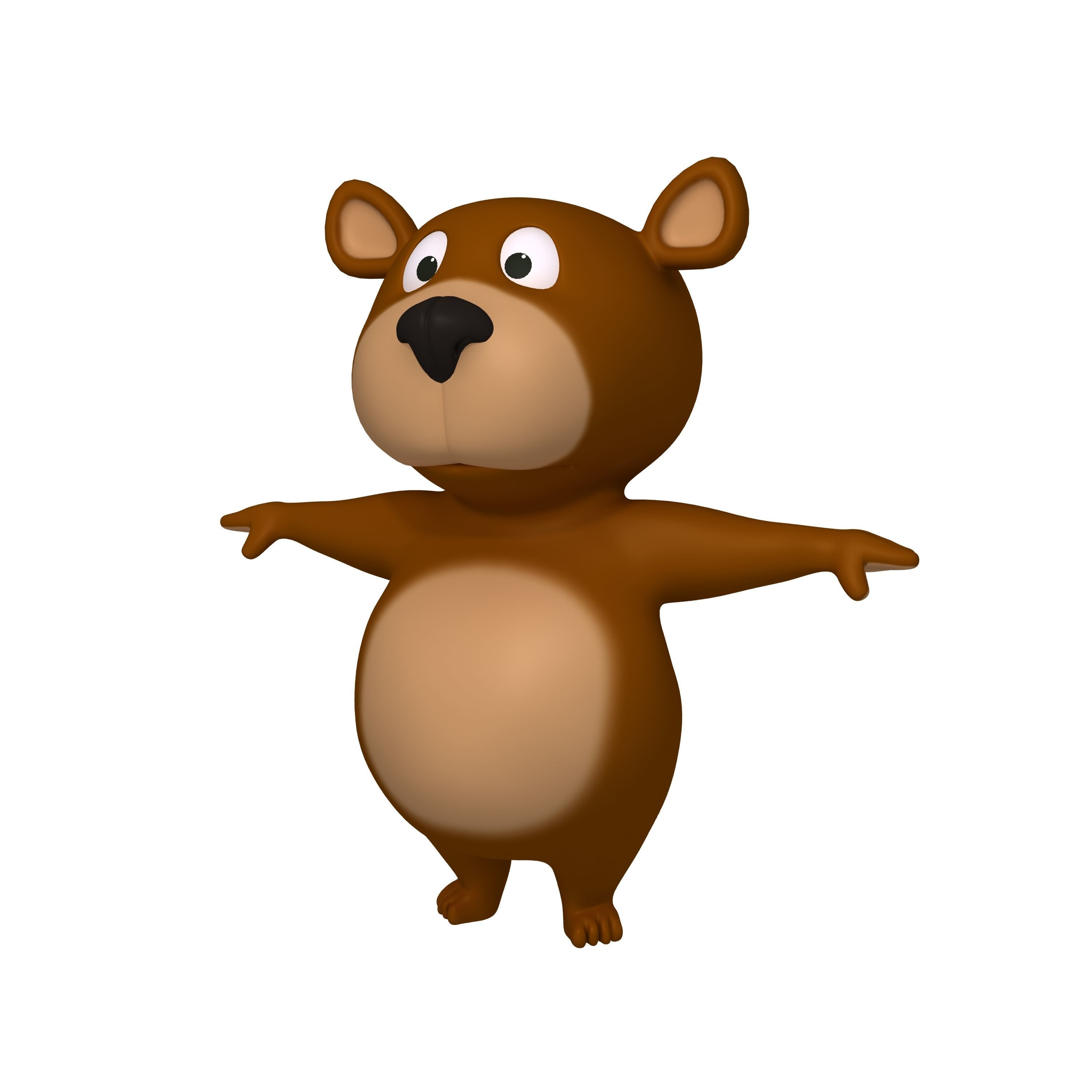 Bear Cartoon 3D model_4