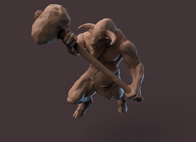 The Beast demon with axe 3D print model