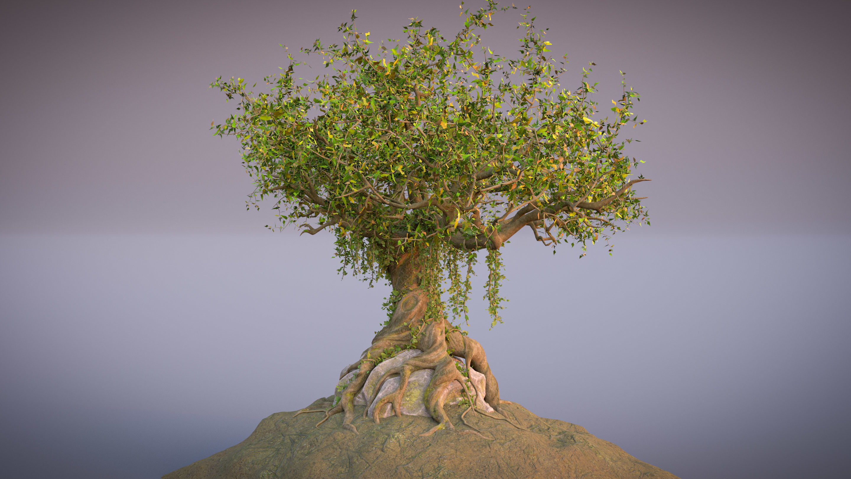 Fantasy Old tree 3D model_9